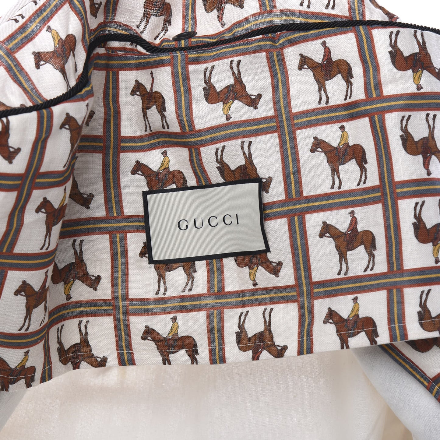 Equestrian Print Canvas Garment Weekend Travel Bag