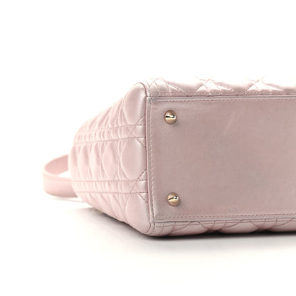 Christian Dior Pearly Lambskin Cannage Medium Lady Dior Lotus 7 of 11
