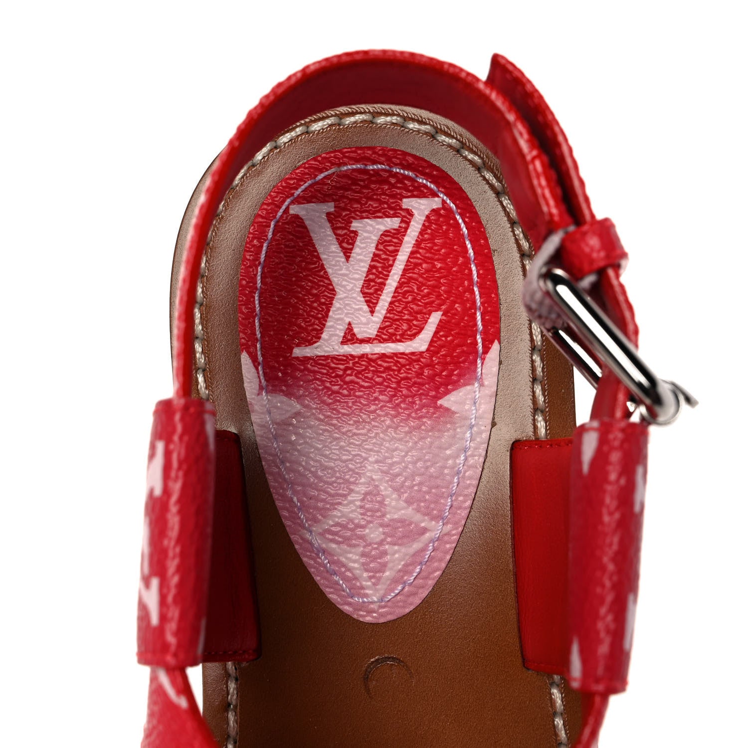 Louis Vuitton Monogram Escale Palma Flat Sandals 36.5 Rouge 7 of 8