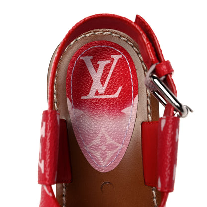Louis Vuitton Monogram Escale Palma Flat Sandals 36.5 Rouge 7 of 8