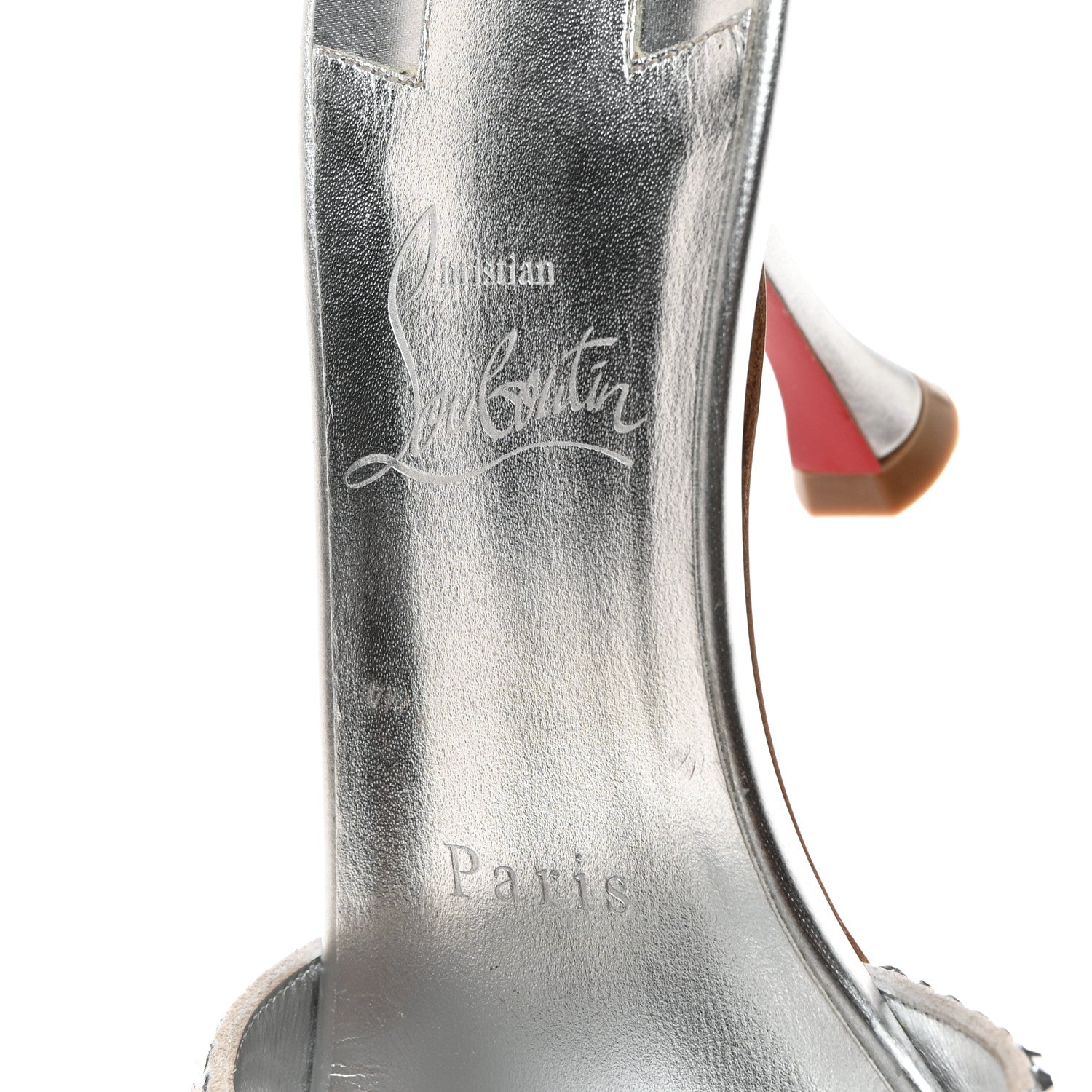 Christian Louboutin Suede Metallic Kid Lambskin Strass Mariza Is Back 85 Sandals 38 Silver 6 of 8