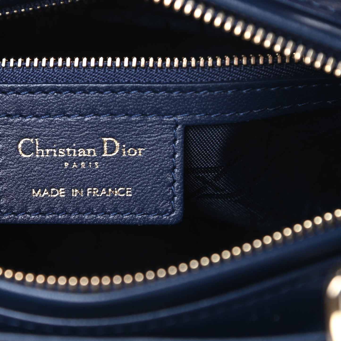 Lambskin Cannage Medium Lady Dior Navy Blue