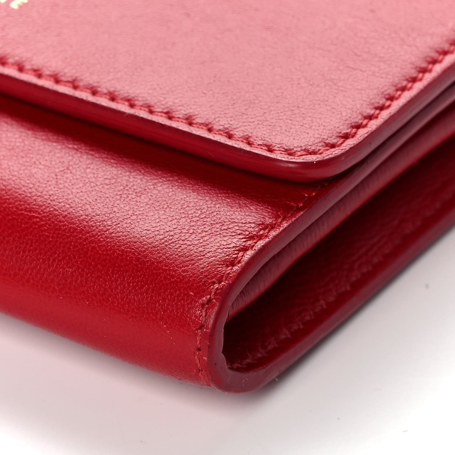 Celine Lambskin Small Flap Wallet Red 10 of 13