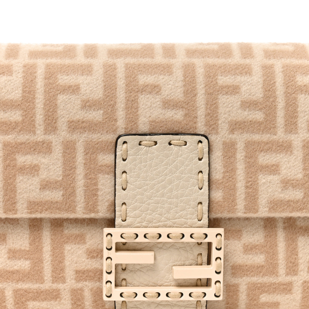 Wool Cuoio Romano Selleria FF 1974 Baguette 1997 Beige Cammello Camelia