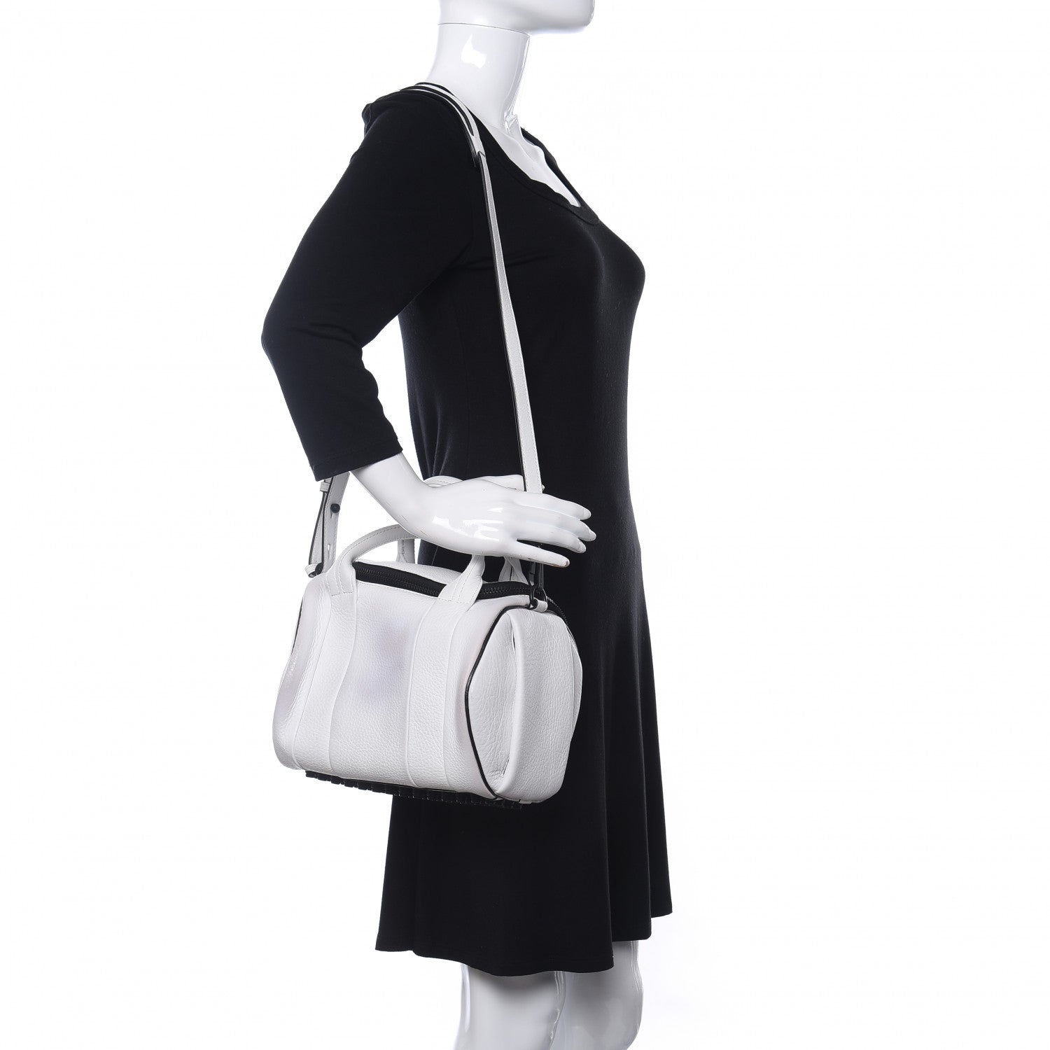 Alexander Wang Pebbled Calfskin Rockie White Matte Black Hardware 2 of 11