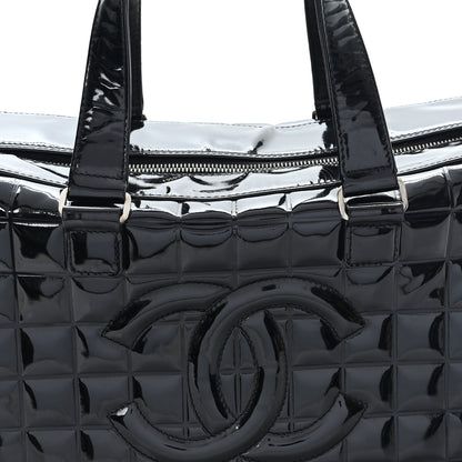 Chanel Patent Quilted Chocolate Bar Bowler Black 8 of 12