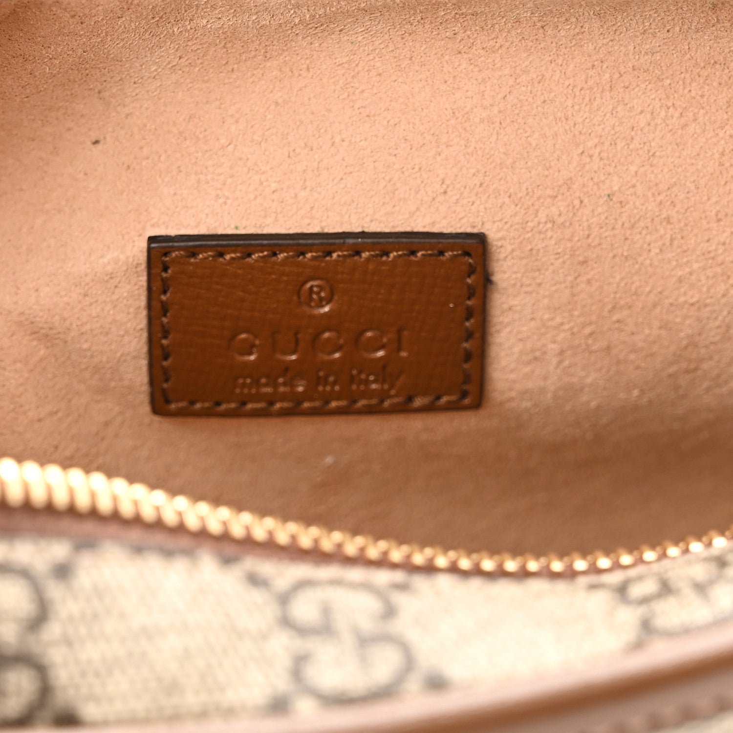 Gucci GG Supreme Monogram Azalea Calfskin Mini Retro Interlocking G Shoulder Bag Beige Ebony Brown Sugar 6 of 11