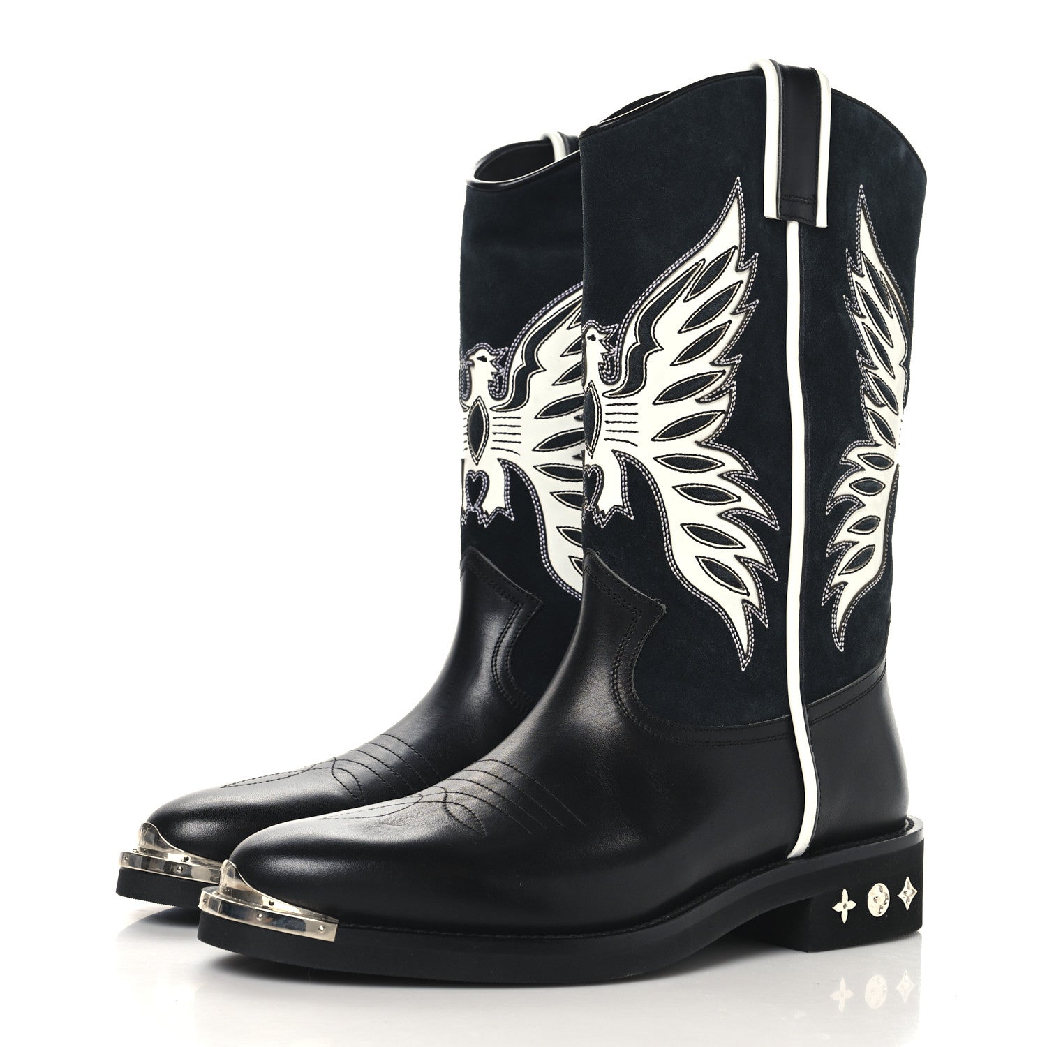 Louis Vuitton Calfskin Canyon Mens Cowboy Boots 10 Black 3 of 8