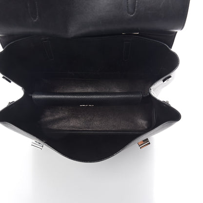 Prada Saffiano Cuir Convertible Top Handle Tote Black 5 of 9