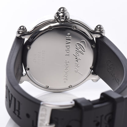 Chopard Stainless Steel Rubber Diamond 38mm Happy Sport Fish Quartz Watch Black 5 of 7