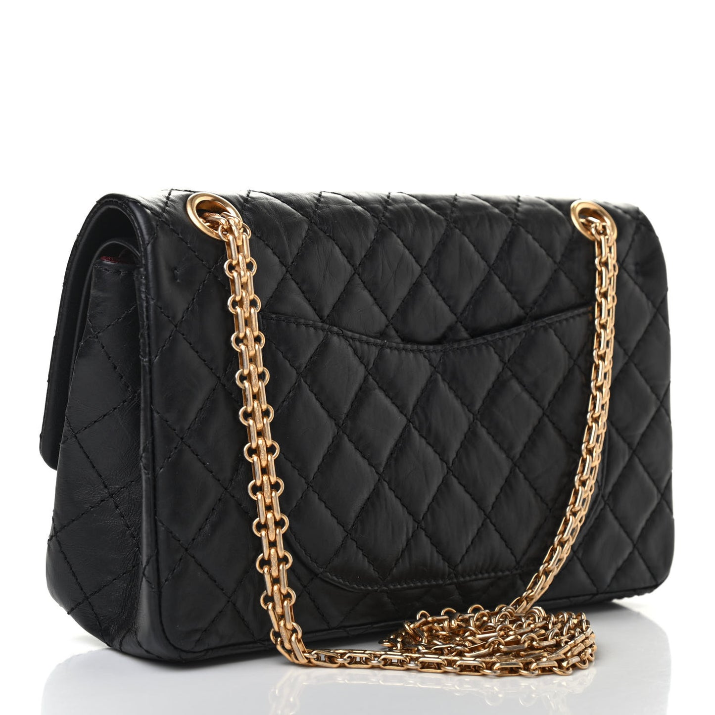 Aged Calfskin Quilted 2.55 Reissue 225 Flap Black