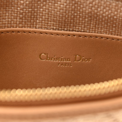 Christian Dior Raffia Cannage Medium Caro Daily Zipped Pouch Natural 6 of 11