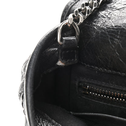 Saint Laurent Crinkled Calfskin Matelasse Monogram Niki Chain Wallet Black 9 of 12