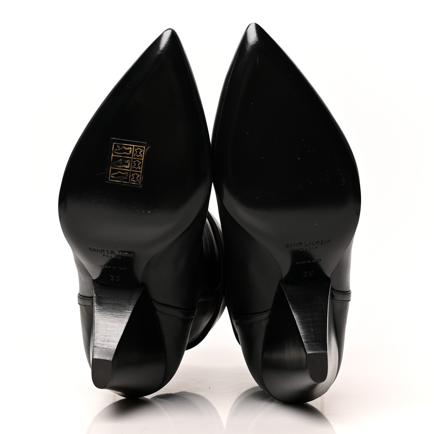 Saint Laurent Lambskin Liz 85 Wedge Booties 39 Black 5 of 8