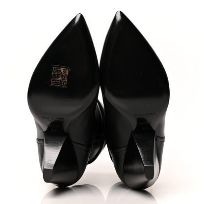 Saint Laurent Lambskin Liz 85 Wedge Booties 39 Black 5 of 8