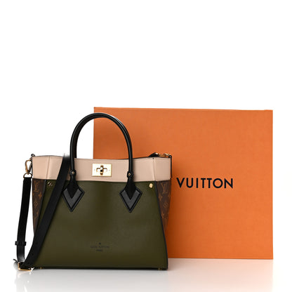 Louis Vuitton Calfskin Monogram On My Side MM Laurier Green Toffee Latte Beige 11 of 11
