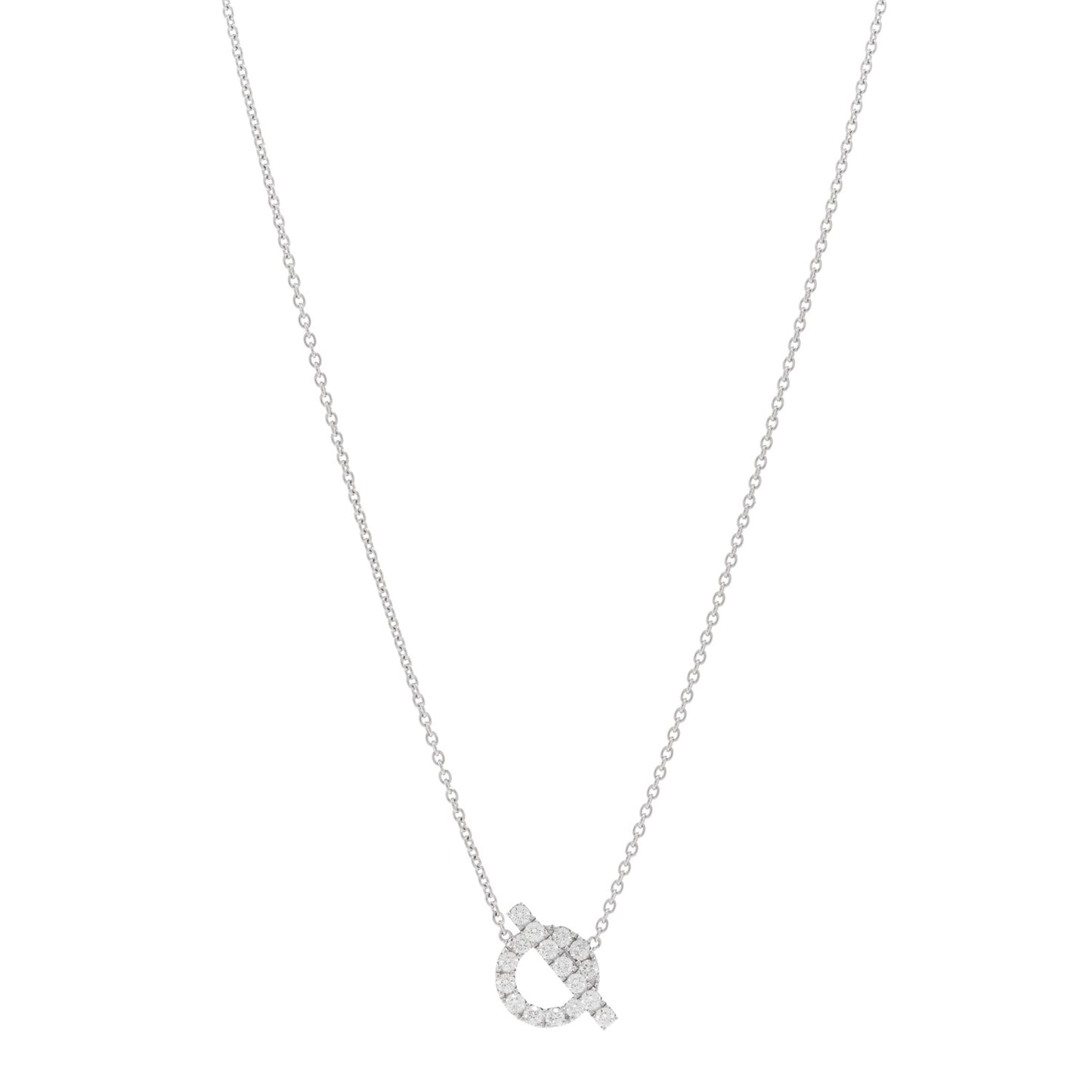18K White Gold Diamond Finesse Pendant Necklace