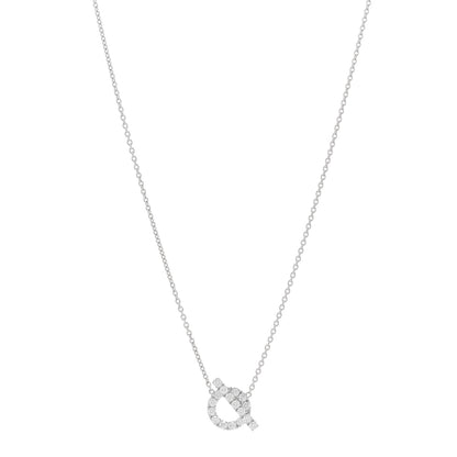Hermes 18K White Gold Diamond Finesse Pendant Necklace 1 of 5
