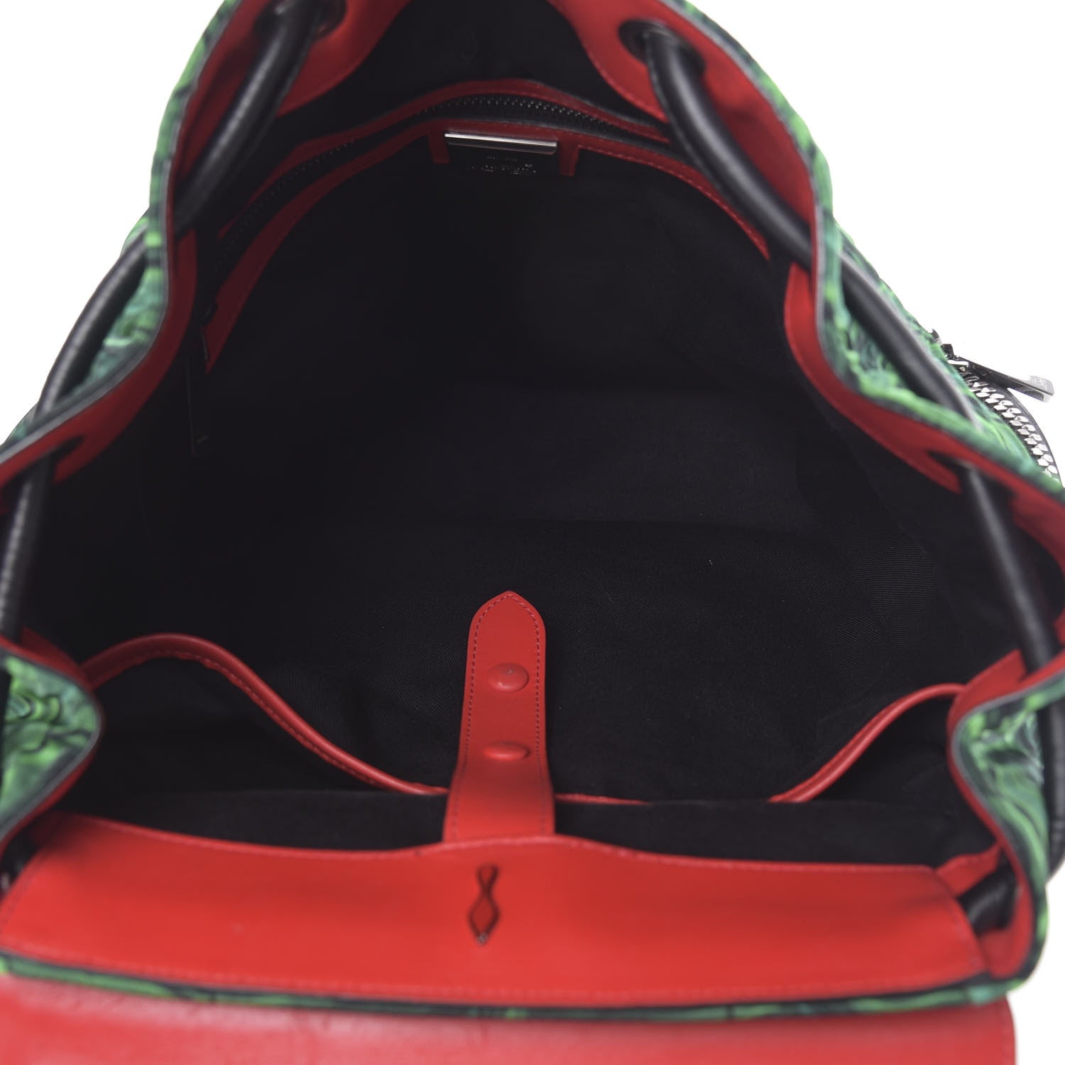 Christian Louboutin Fabric Malachite Spiked Explorafunk Backpack Green 4 of 11