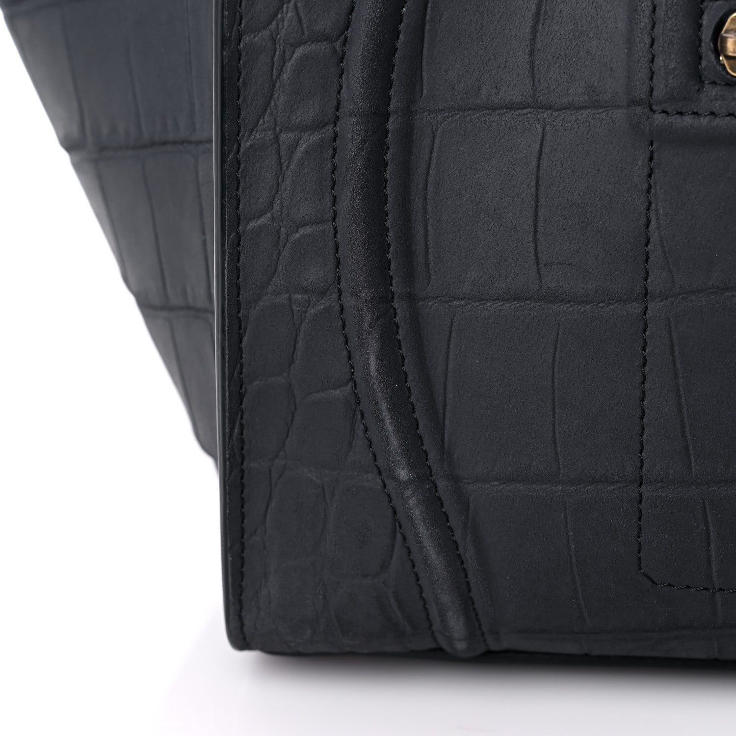 Celine Crocodile Embossed Calfskin Medium Phantom Luggage Navy Blue 21 of 25
