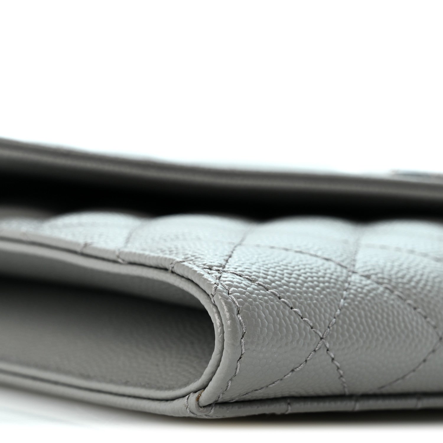 Saint Laurent Grain De Poudre Textured Mixed Matelasse Triquilt Monogram Clutch New Stone Grey 9 of 13