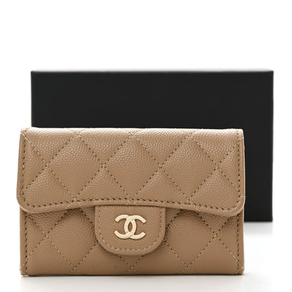 Chanel Caviar Quilted Flap Card Holder Wallet Dark Beige 9 of 9