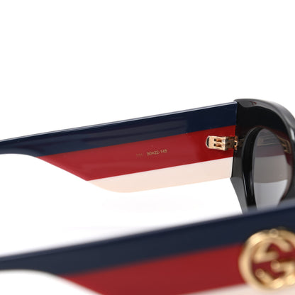 Gucci Acetate Oversized Rectangle Frame Web Sunglasses GG 0275/S Black 6 of 8