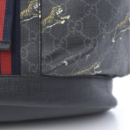 Gucci GG Supreme Monogram Tigers Double Buckle Backpack Black Multicolor 18 of 20