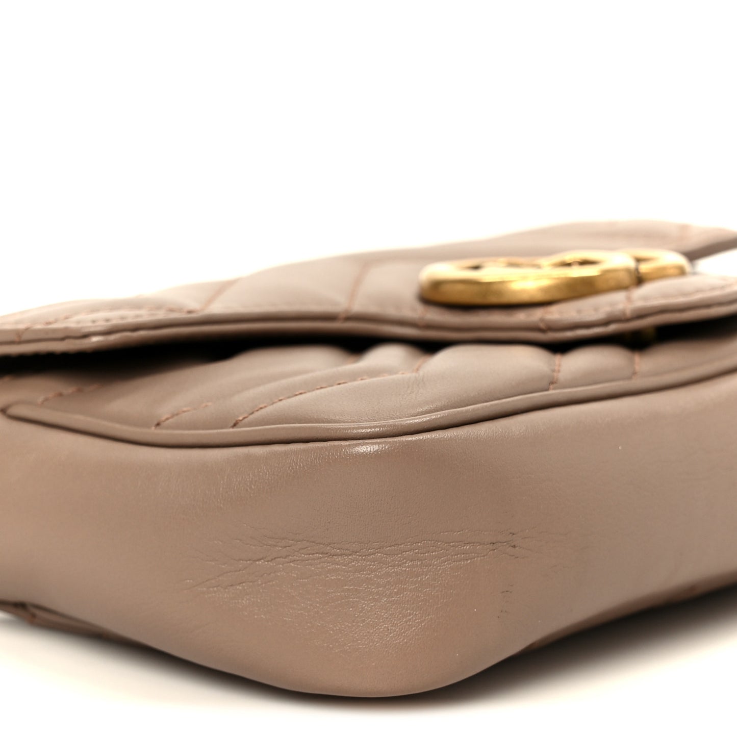 Calfskin Matelasse Super Mini GG Marmont Shoulder Bag Porcelain Rose