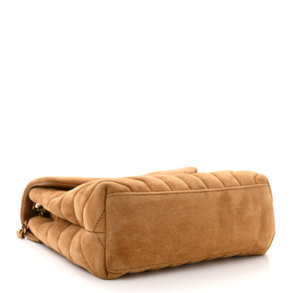 Saint Laurent Suede Calfskin Y Quilted Monogram Small Loulou Chain Satchel Cinnamon 4 of 12