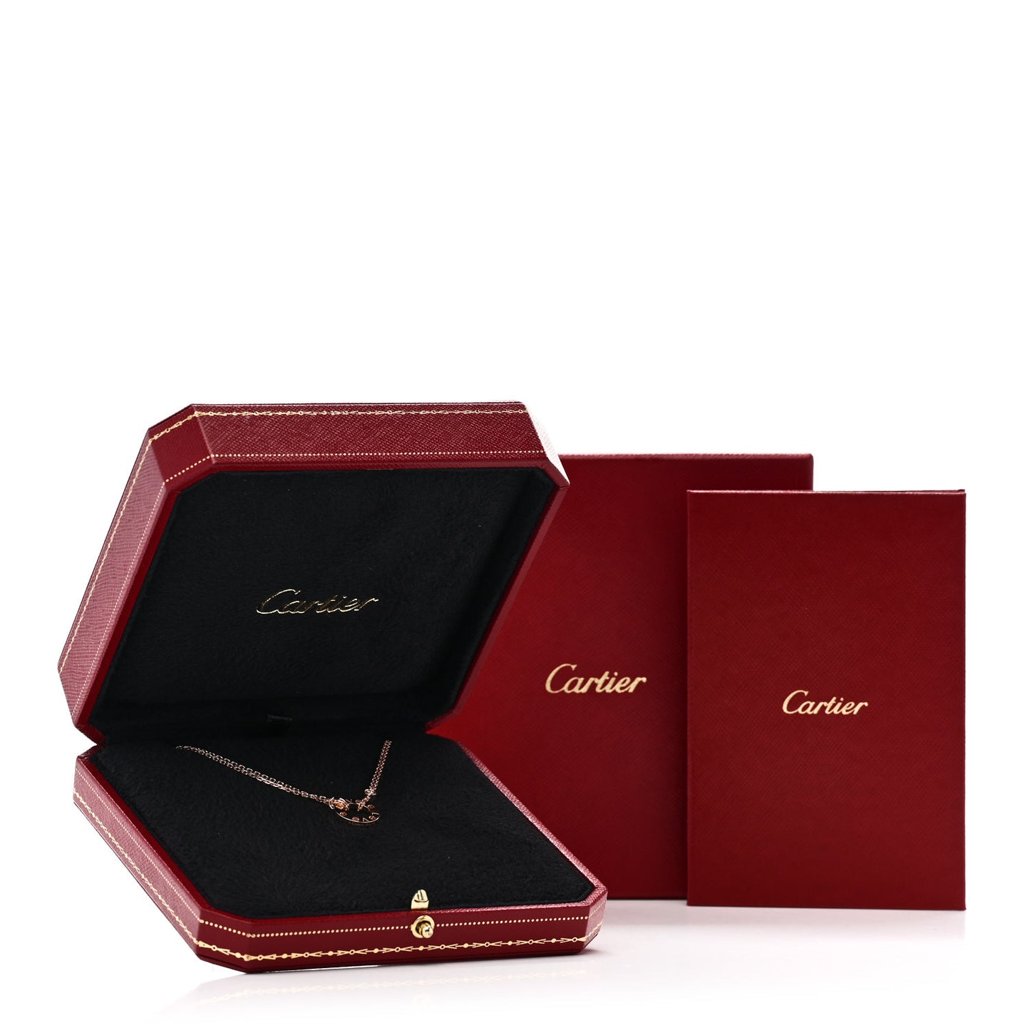 18K Pink Gold 2 Diamond LOVE Necklace