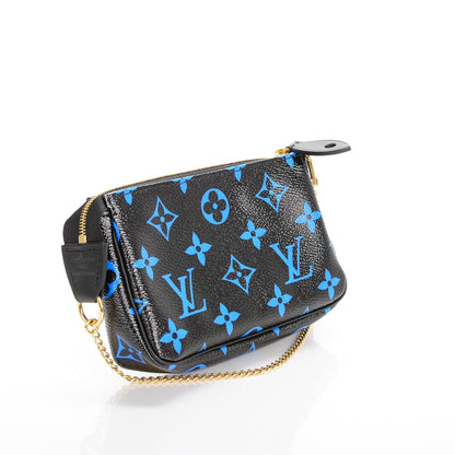 Louis Vuitton Colored Monogram Mini Pochette Accessories Blue Black 3 of 7