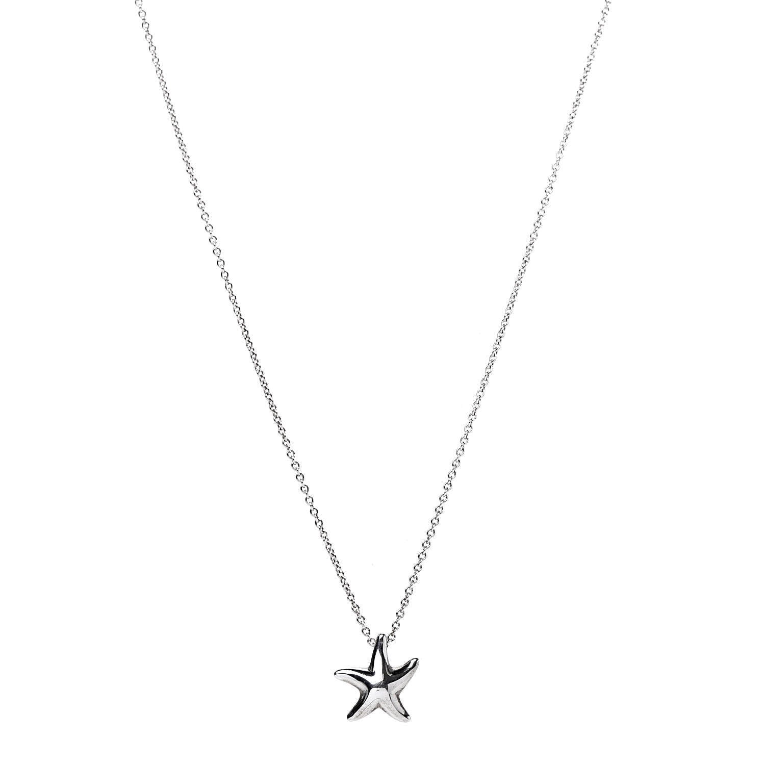 Tiffany Sterling Silver 12mm Elsa Peretti Starfish Pendant Necklace 1 of 7