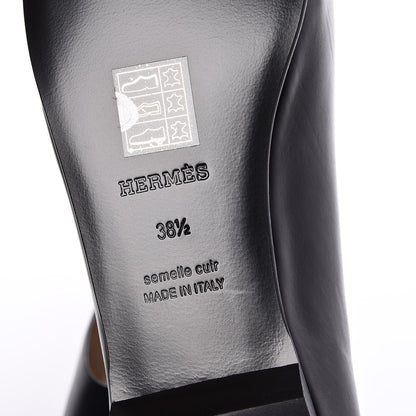 Hermes Glossy Calfskin Neuilly Ballerina Flats 38.5 Black 6 of 9