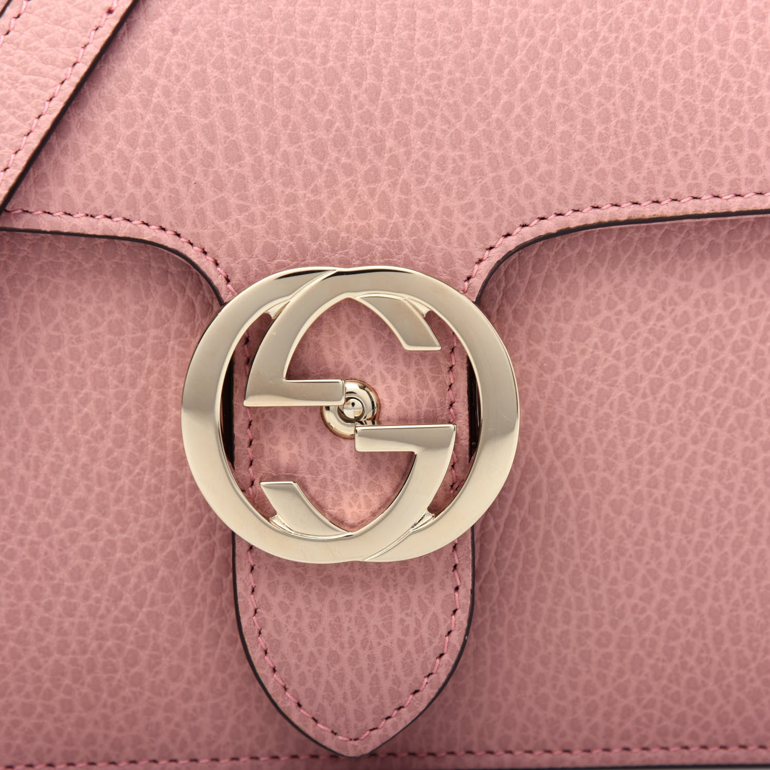 Gucci Dollar Calfskin Small Interlocking G Shoulder Bag Soft Pink 10 of 10
