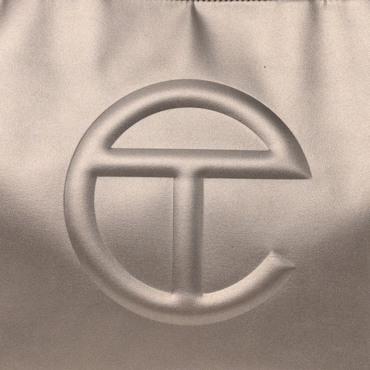 Metallic Vegan Leather Medium Shopping Bag Bronze