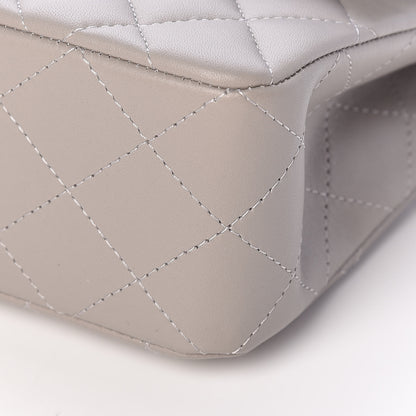 Chanel Lambskin Quilted Small Double Flap Grey 9 of 10