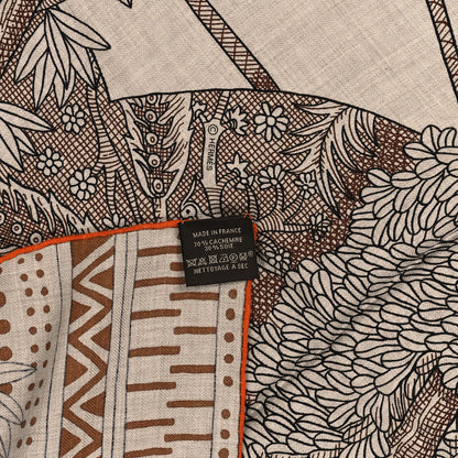 Hermes Cashmere Silk Acte III Scene I La Clairiere Shawl 140 Naturel 3 of 3