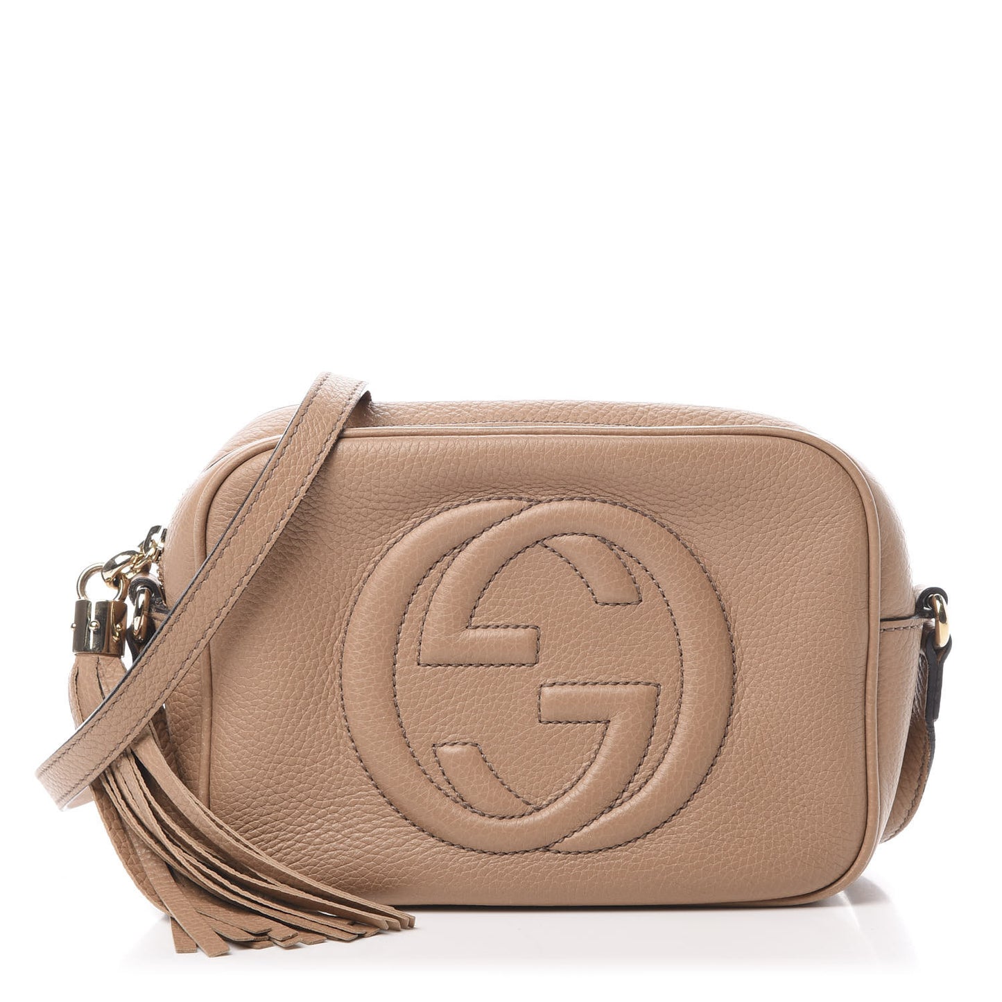 Pebbled Calfskin Small Soho Disco Bag Camelia