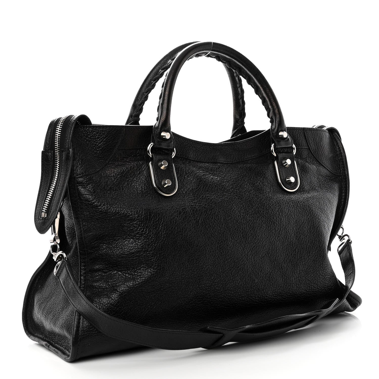 Balenciaga Chevre Silver Metallic Edge Hardware City Black 3 of 12