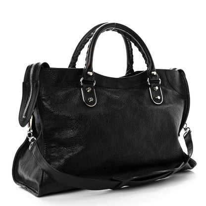 Balenciaga Chevre Silver Metallic Edge Hardware City Black 3 of 12