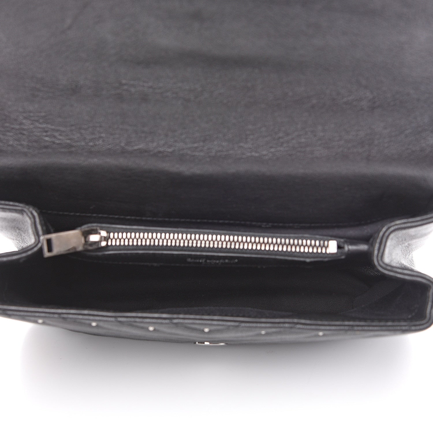 Saint Laurent Lambskin Matelasse Chevron Studded Monogram Medium College Bag Black 4 of 14