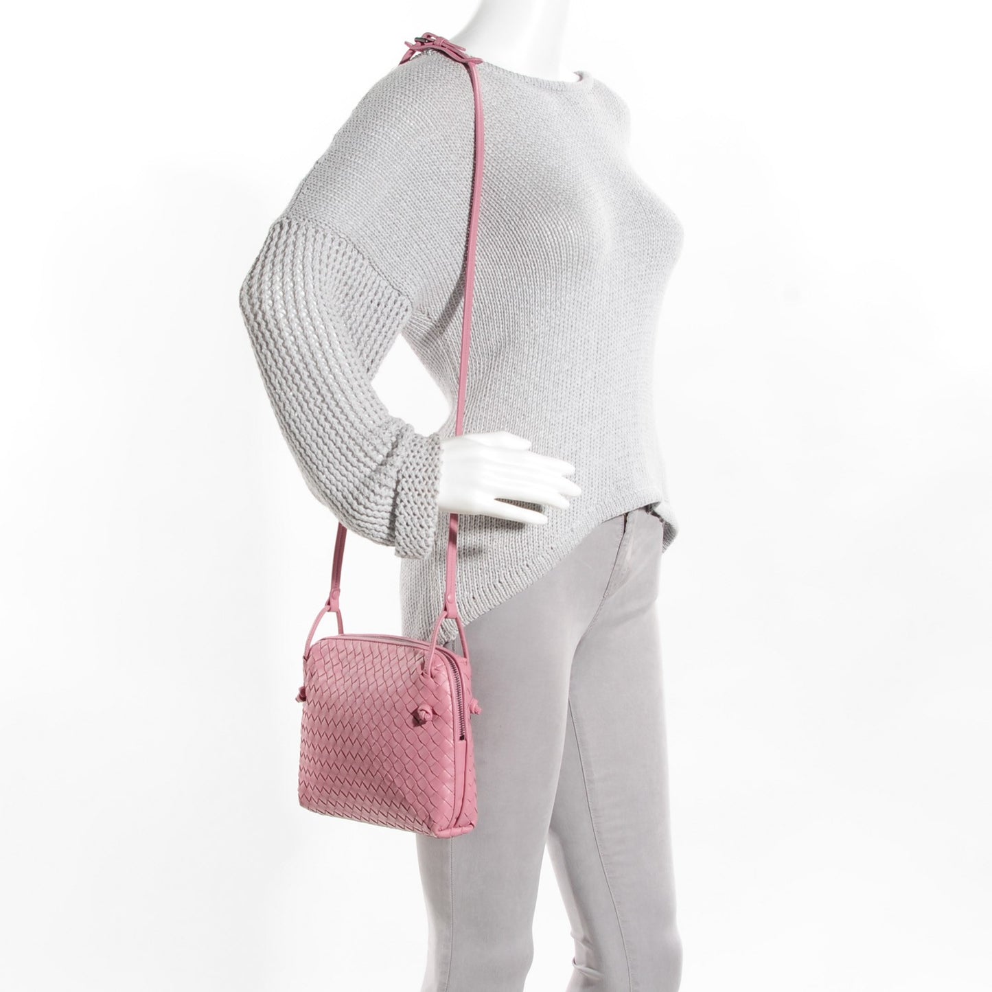 Nappa Intrecciato Pillow Crossbody Messenger Mallow