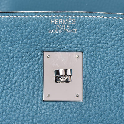 Hermes Taurillon Clemence Birkin 40 Blue Jean 18 of 28