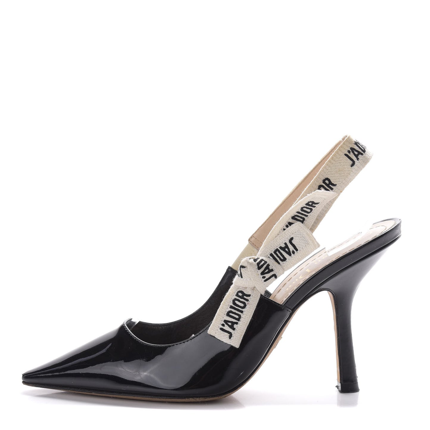 Patent Ribbon J'Adior Slingback 100mm Pumps 36.5 Black