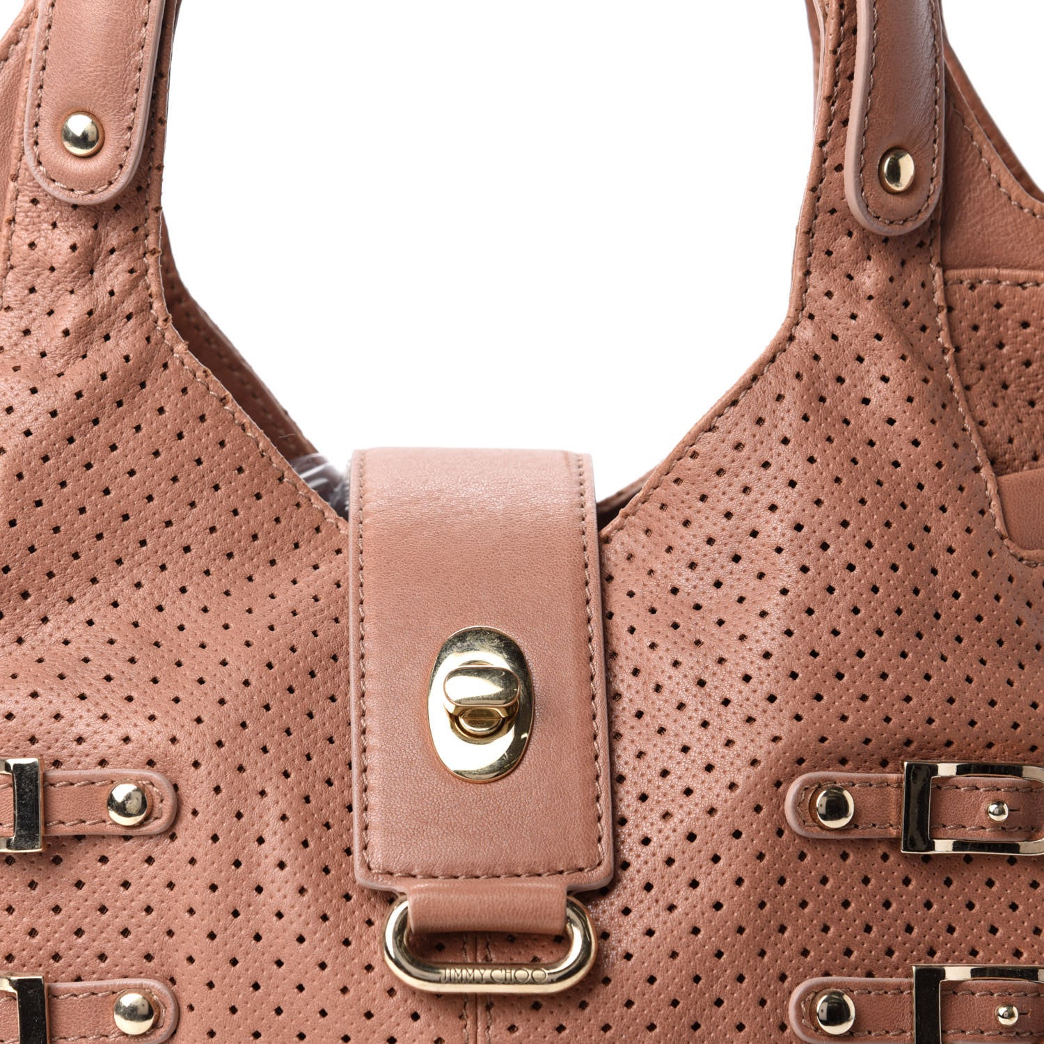 Jimmy Choo Nappa Perforated Medium Bree Tote Blush 9 of 9
