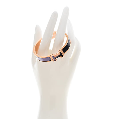 Hermes Enamel Narrow Fusion Clic Clac H Bracelet PM Lilas Ultramarine 2 of 5