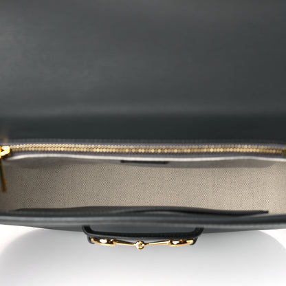Gucci Azalea Calfskin Web Horsebit 1955 Shoulder Bag Graphite Grey 5 of 8
