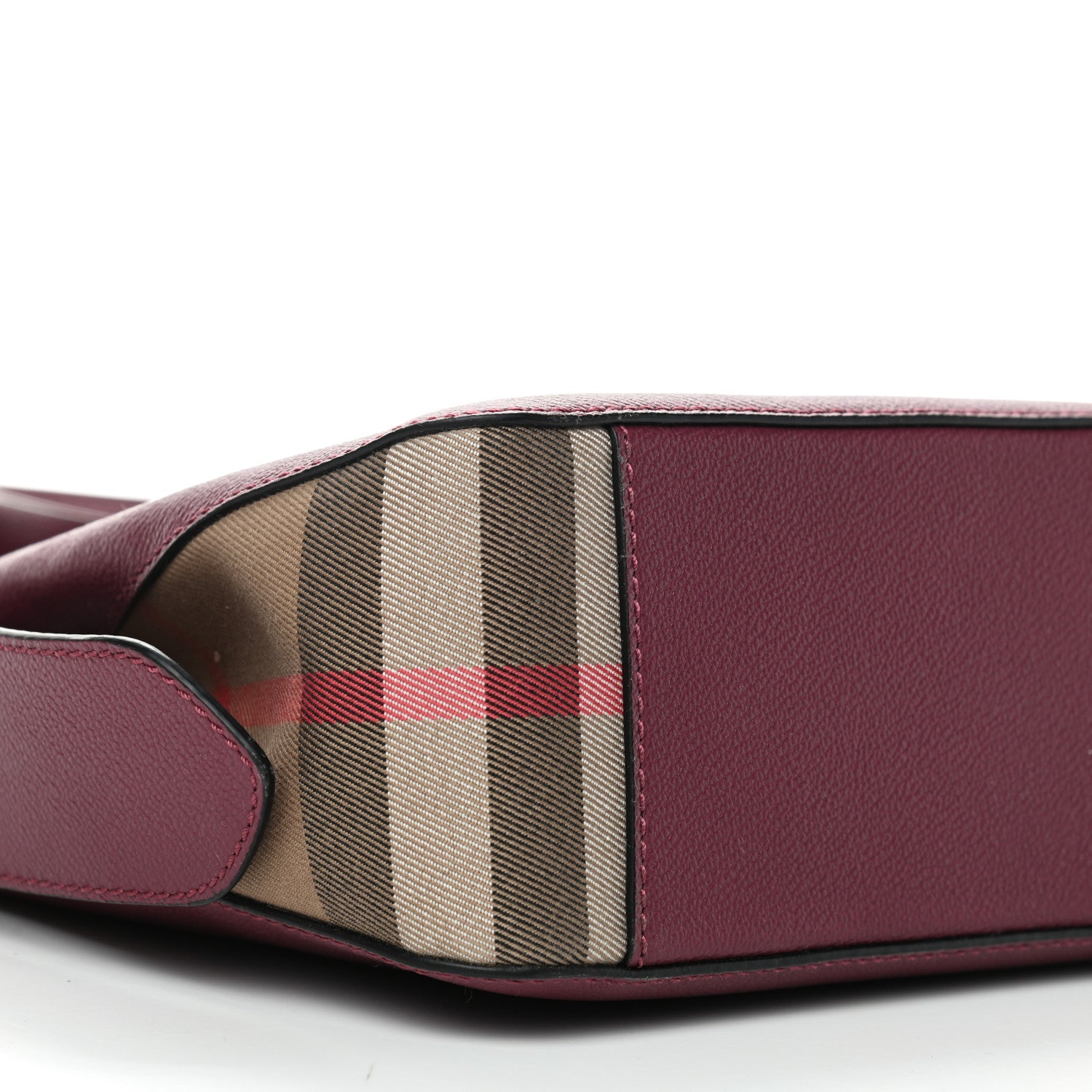 Burberry Soft Grain Calfskin House Check Small Helmsley Crossbody Dark Plum 9 of 11