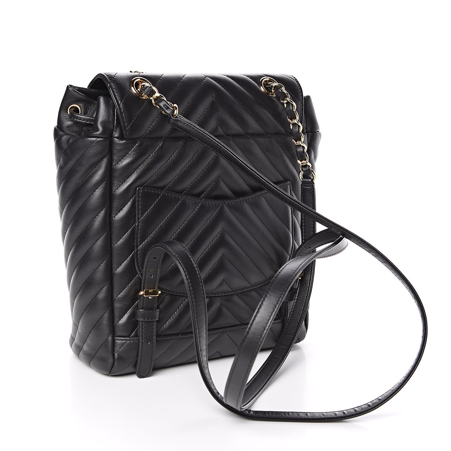 Chanel Calfskin Chevron Quilted Small Urban Spirit Backpack Black 3 of 11